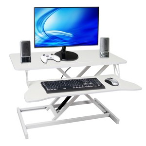 KTMBDW Height Adjustable Standing Desk 31.5” Wide Sit to Stand Converter Stand Up Desk Tabletop Workstation for Laptops Monitor Riser - 1 of 4