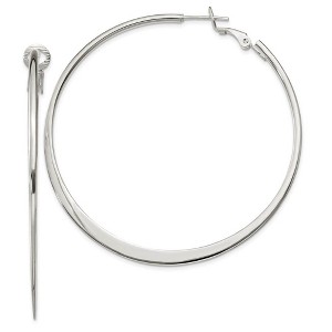 Black Bow Jewelry Extra Large Round Hoop Earrings in Sterling Silver - 57mm (2-1/4 Inch) - 1 of 4
