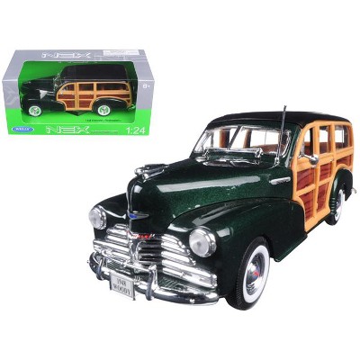 1948 Chevrolet Woody Wagon Fleetmaster Green 1/24 Diecast Model by Welly