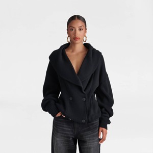 KBB by KAHLANA Women's 'The Peacoat Cardigan Sweater' - Black - 1 of 3