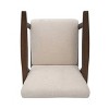 MAYEERTY Mid Century Modern Tufted Armchair, Beige Upholstery Brown Frame, Living Room Dining Room - 3 of 4
