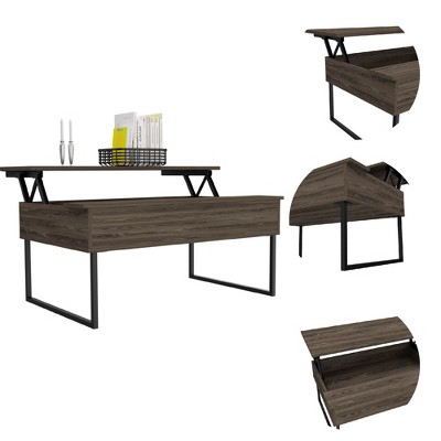 Okak Modern Rectangle Coffee Tables with Ample Storage Drawer and Hairpin Legs for Living Room/Office, Space-Saving