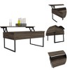 NicBex Coffee Tables for Living Room Lift Top Rectangle Modern Coffee Table with Spacious Top Surface and 2 Metal Legs, Dark Walnut - 3 of 4