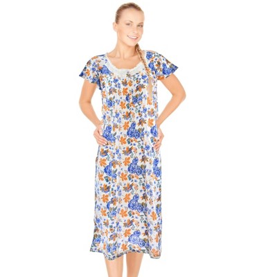JEFFRICO Womens Nightgowns Short Sleeve Sleepwear Soft Pajama Dress Nightshirts