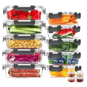 LunaLulinlk 30 Pcs Glass Food Storage Containers with Lids, Glass Airtight Meal Prep Container Set for Lunch, Kitchen Pantry Organizers and Storage - 1 of 4