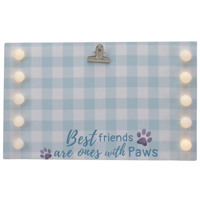 Northlight LED Lighted "Best Friends with Paws" Canvas with Photo Clip - 10.25"