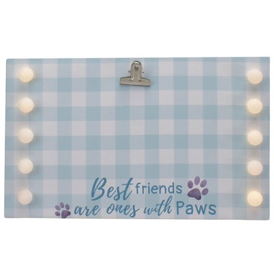 Northlight LED Lighted "Best Friends with Paws" Canvas with Photo Clip 10.25"