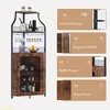 Corner Bar & Wine Cabinet - Adjustable Shelves with Glass Holder & Mesh Doors - 2 of 4