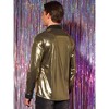 Lars Amadeus Men's Long Sleeves Button Down Party Disco Glitter Metallic Shirt - image 3 of 4