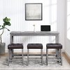 Bar Table Set with Power Outlet,Bar Table and Chairs Set,4 Piece Dining Table Set,Industrial Breakfast Table Set-Maison Boucle - 2 of 4