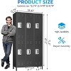 Metal Storage Cabinet with Doors and Shelves, 71” Lockable Garage Cabinet, Black Steel Utility Cabinet for Office, Clothes, Tools, 6 Doors - 4 of 4