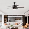DOMETOUR 52-inch 5-blade Lighted Ceiling Fan with Remote Control , Glass Shade (Optional Remote) --Matte Black - 4 of 4
