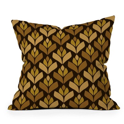 16"x16" Alisa Galitsyna Dark Retro Trefoil Pattern Square Throw Pillow - Deny Designs