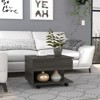 SEVOBAL Coffee Tables Bedside Table Luanda Lift Top Coffee Table with Casters Open Shelf for Living Room, Brown, 21.6"*19.6"*15.3" - 2 of 4