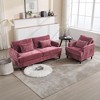 TiramisuBest Mid Century Modern chenille Fabric Loveseat sofa, Modular Sectional Sofa with Storage, Sideboard Buffet Style Design for Living - 3 of 4