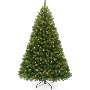 Joyfy 6FT Pre-Lit Artificial Christmas Tree, Hinged Pine Tree ,320 LED Warm White Lights, 10 Lighting Modes, 859 PVC Branch for Holiday Home Decor - 1 of 4