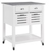 GlasFlength Kitchen Carts and Islands Modern Rolling Kitchen Cart with Spacious Storage for Kitchen, White,29.93”*22.05”*36.07" - 4 of 4