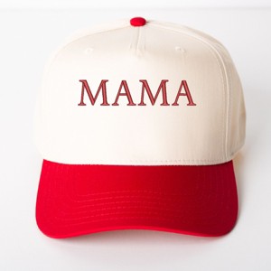 3D Puff Embroidered Mama Block Letters - Women's Canvas Trucker Hat - 1 of 3
