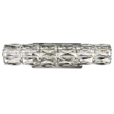 Elegant Lighting Valetta Integrated LED chip light Chrome Wall Sconce Clear Royal Cut Crystal