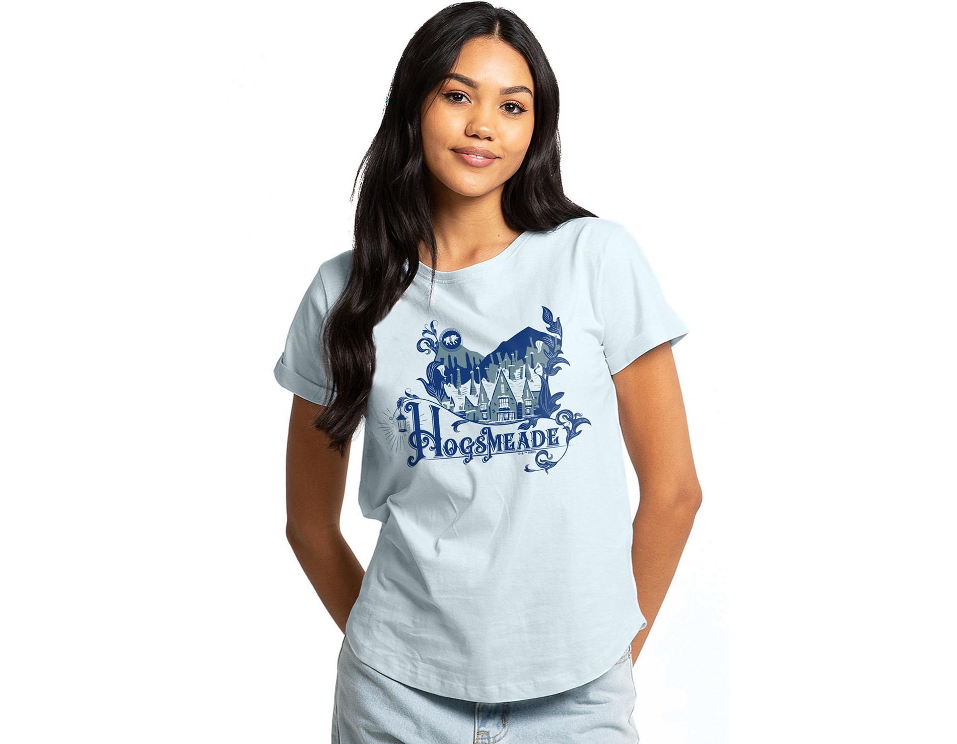 Women's Harry Potter Hogsmeade Rolled Sleeve Fashion T-Shirt