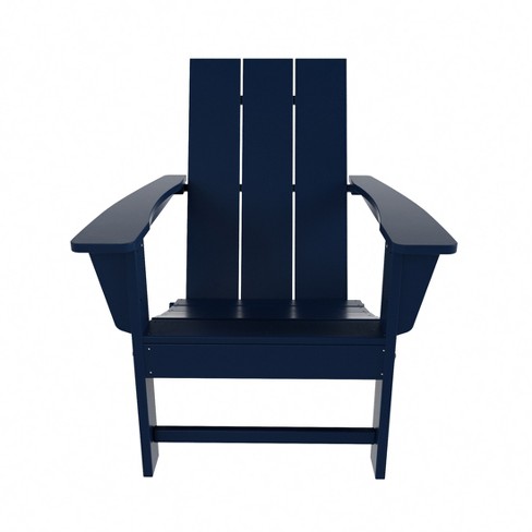 WestinTrends Ashore Modern Outdoor Patio Folding Adirondack Chair Navy Blue