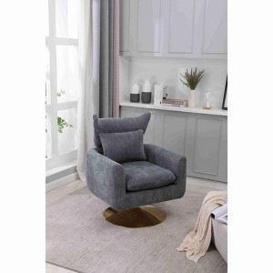 CAVINAS Linen Swivel Accent Chair with Wraparound Backrest,Comfy Upholstered Swivel Living Room Chairs,Reading Chairs for Living Room - 1 of 4