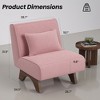 GlasFlength Accent Chairs Leisure and Reading Lounge Armless chair, Suitable for Living Room, Bedroom, Office, Pink, 28.7"*34.3"*31.9" - 3 of 4