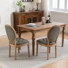 Vintage Upholstered Armless Dining Chairs Set of 2 with Solid Wood Frame, Cushioned Seat and Backrest for Kitchen or Dining Room – The Pop Home - 2 of 4
