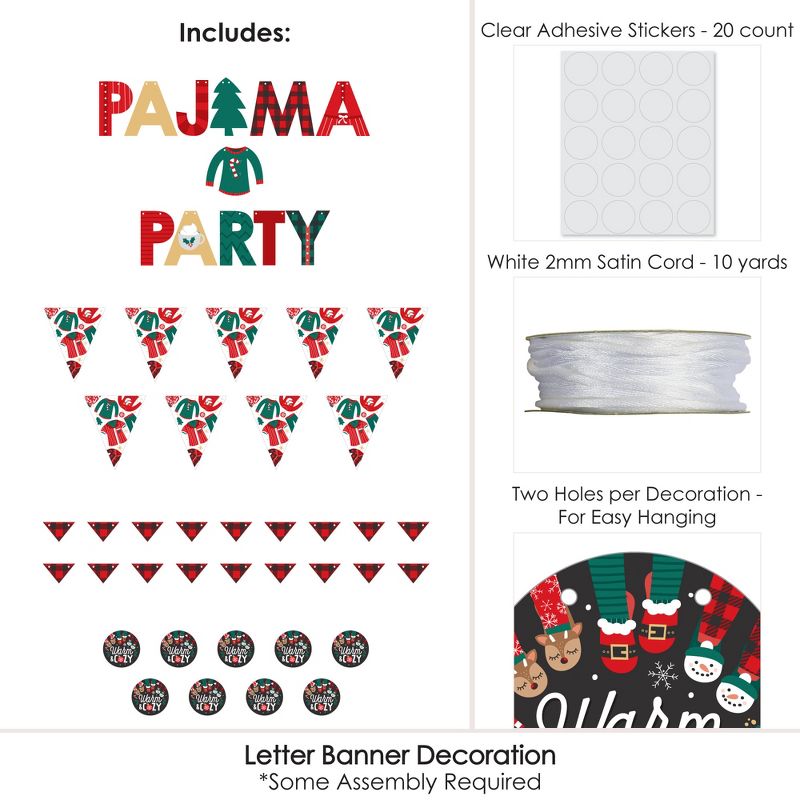Big Dot of Happiness Christmas Pajamas - Holiday Plaid PJ Party Letter Banner Decoration - 36 Banner Cutouts and Pajama Party Banner Letters, 5 of 8