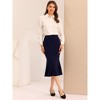 Allegra K Women's High Waist Ruffle Hem Fishtail Mermaid Midi Bodycon Skirt - 3 of 4