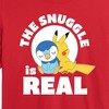 Women's - Pokémon - The Snuggle Is Real Pikachu And Piplup Cropped Graphic T-Shirt - 2 of 4
