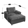 Kumasinova 42.8" Chaise Lounge Chair,Corduroy Sleeper Sofa with Storage Ottoman,Cup Holders,USB Port,Upholstered Single Sofa for Living Room - 3 of 4