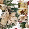 24 Inch Christmas Wreath for Front Door, Pre-Lit Xmas Wreath with Gold Ball Ornaments, Artificial Flower Leaves, Artificial Christmas Wreath - 3 of 4
