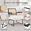 Beautyolove Mid-Century White Faux Lambskin Black Arm Upholstered Accent Chair Armchair - 4 of 4