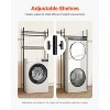VEVOR Over Washer and Dryer Storage Shelves, 4 Tiers Laundry Room Drying Rack with Hanger Rod and Hooks, Two Rows Washer Shelves Space Saver, Black - 4 of 4