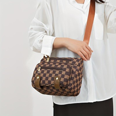 Women Shoulder Handbag Multiple Pockets Bag Ladies Vegan Leather Crossbody Purse Fashion Tote Handle Satchel