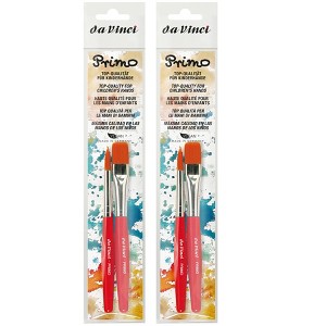 da Vinci PRIMO Preschool Brushes, Synthetics, Tempera, Red Handles, Assorted Sizes, 2 Per Set, 2 Sets - 1 of 2