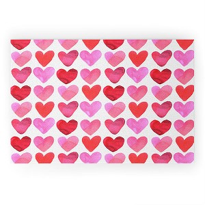 Amy Sia Heart Watercolor Looped Vinyl Welcome Mat - Society6 - 1 of 4