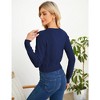 Women's Cropped Sweater Cardigan Long Sleeve V-Neck Sweater Rib Open Front Shrugs - 3 of 4