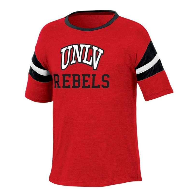 NCAA UNLV Rebels Girls&#39; Short Sleeve Striped Shirt, 1 of 4
