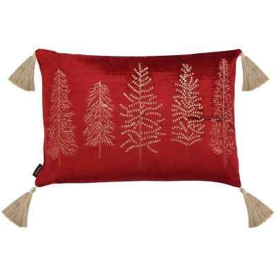 Safavieh Winter Tree Pillow ,Red/Silver