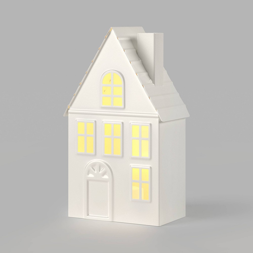 6" Christmas Decorative Objects Metal House White - Wondershop™