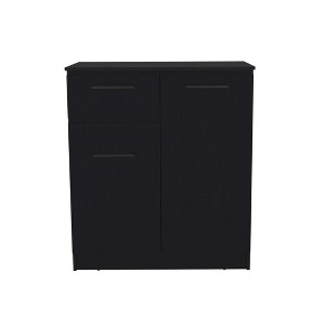 HomeRoots 20" Black Wood Accent Cabinet With Two Doors And One Drawer - 1 of 4