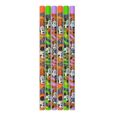 6pc Disney Mickey Halloween Reusable Straw Set