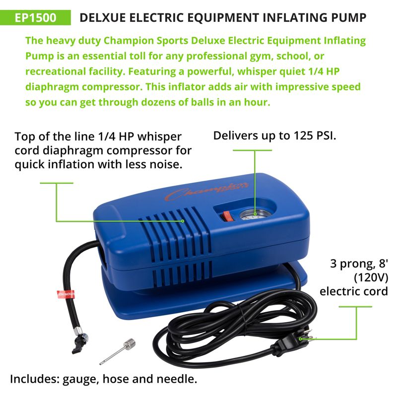 Champion Sports Deluxe Electric Inflating Pump, 4 of 7