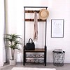 TiramisuBest 38" 3 - In - 1 Entryway Hall Tree - Storage Bench, Four - Hook Coat Rack & Shoe Storage, Stunning Cream White Finish - 2 of 4
