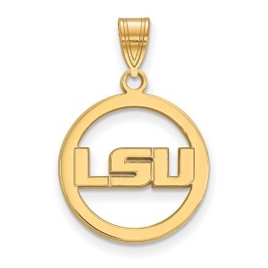 Black Bow Jewelry 14k Yellow Gold Plated Sterling Silver Louisiana State Fighting Tigers NCAA Small Pendant - 1 of 3