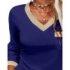 Imily Bela Womens Long Sleeve T Shirts Casual V Neck Color Block Tunic Tops Loose Basic Top - 2 of 4