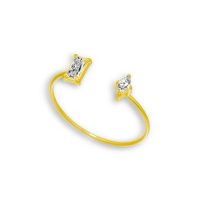 EVRY JEWELS WATERPROOF Gold or Silver Plated Stainless Steel Two of a Kind Ring