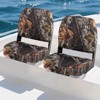 Costway 2-Pack Folding Boat Seats with Thick Sponge Padding Fixing Bolts Hinges Blue/Gray/Camouflage - 2 of 4